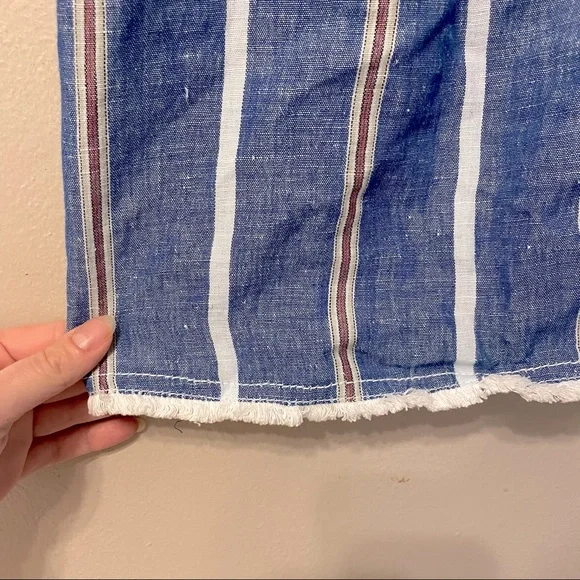 Pilcro by Anthropologie striped linen collared dress size 12 - Picture 13 of 16